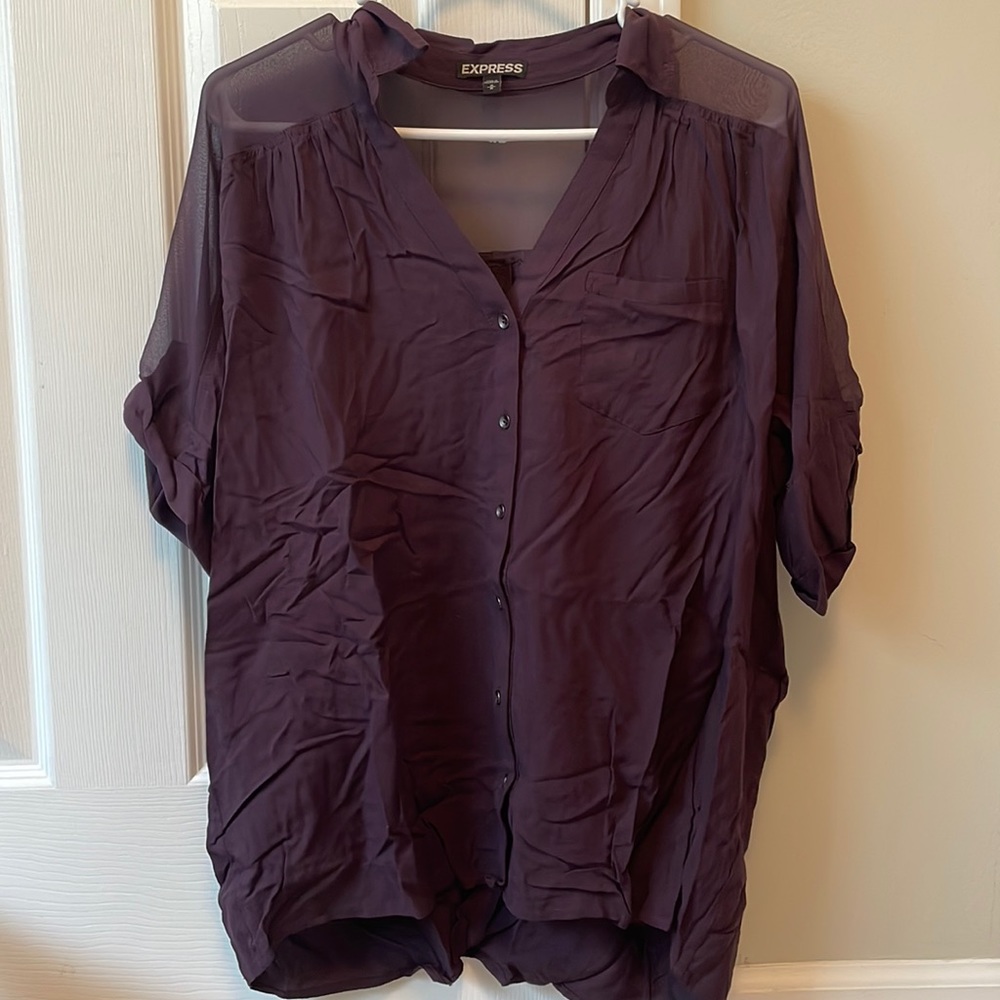 Dark purple button down